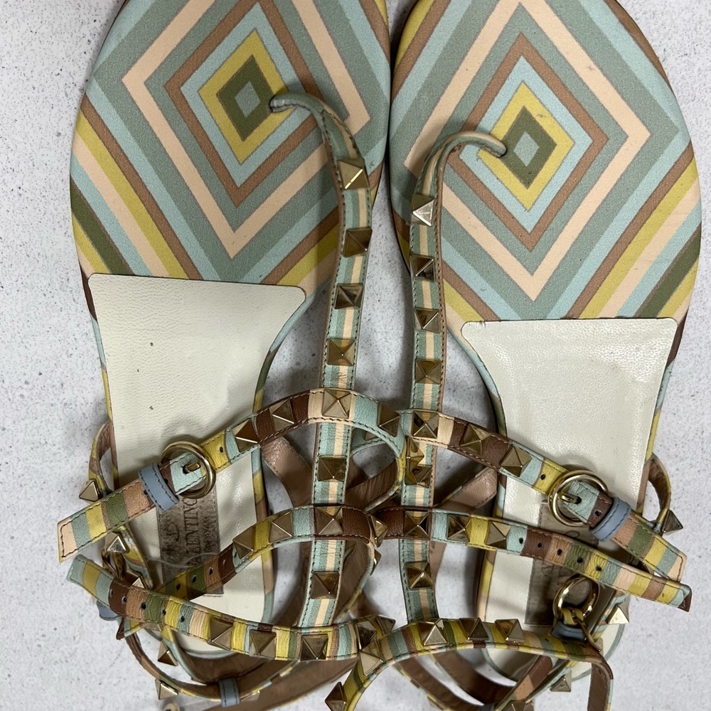Multicolor rock stud Valentino gladiator sandals